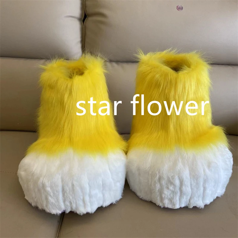 2024 Beast Shoes Furry Cosplay Claw Plush Shoes Comiket Kig Fursuit Kigurumi Cosplay Animal Feet Costume