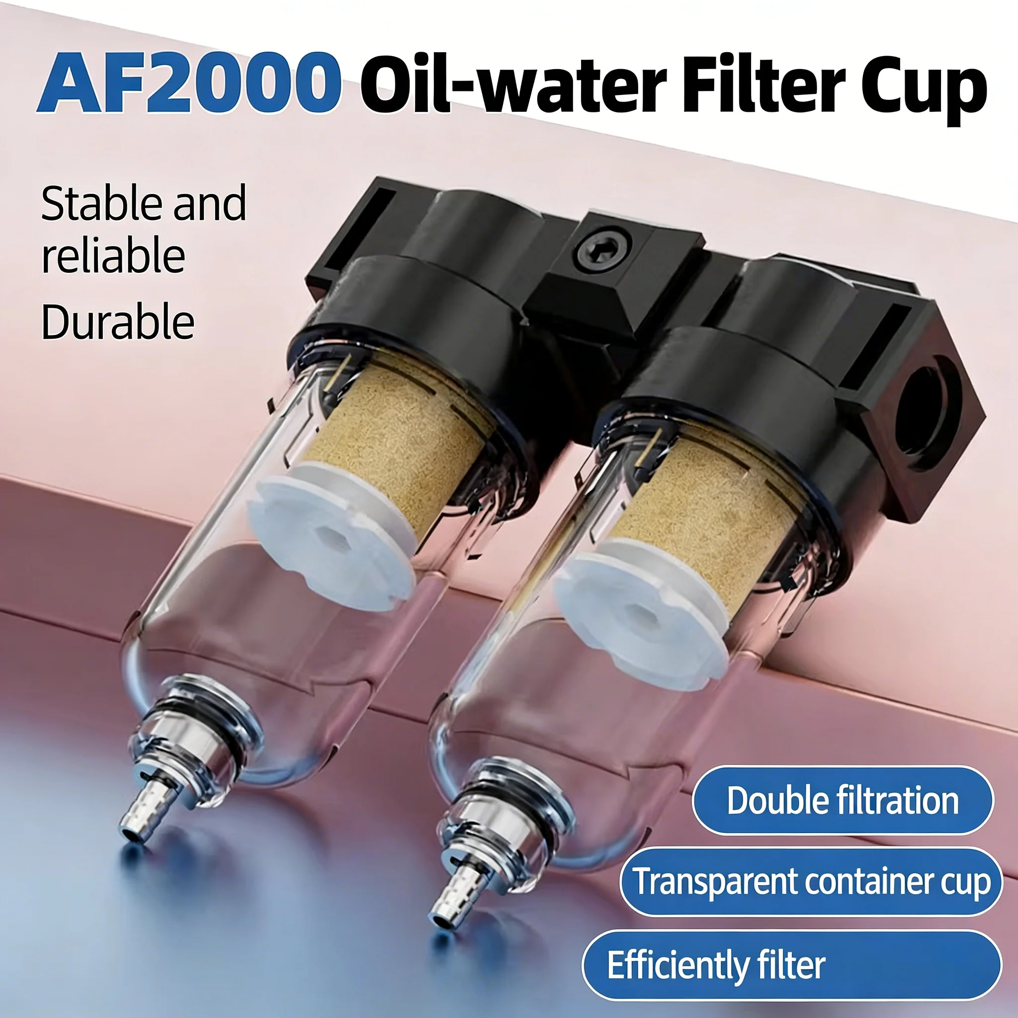 Pneumatic Oil-water Separator AF2000 Filter  Single Cup Double Cup Double Filter Water Isolation Air Compressor Automatic Dra