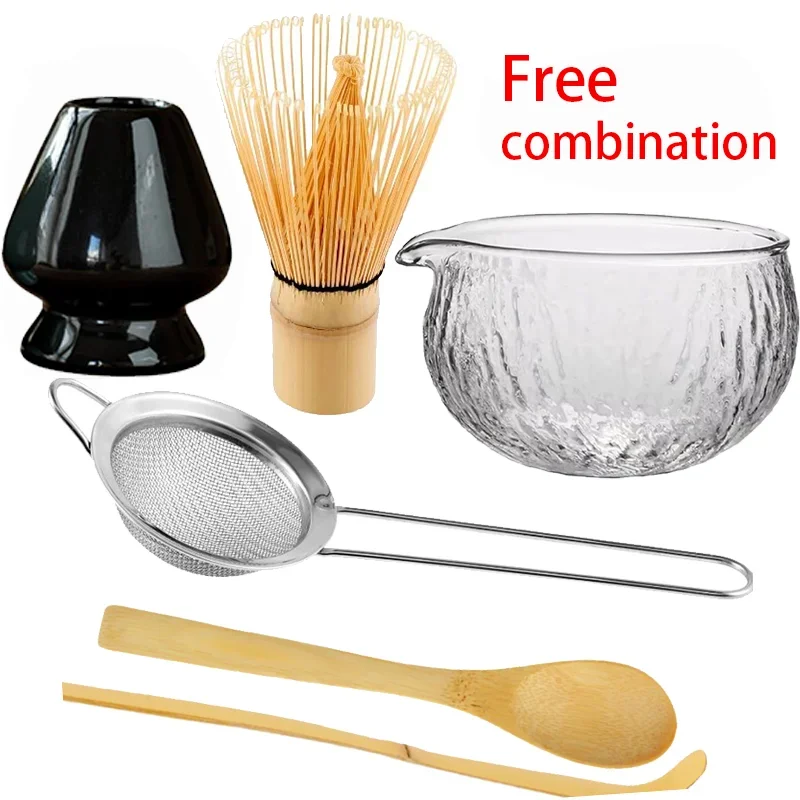 Free combination Matcha Bowl Tea Set Japanese Ceremony Cup Mixing Japanese-style Household with Spout Glass Daily