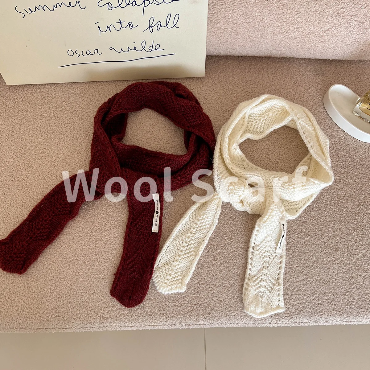 

7*200 см Y2K стили зимний теплый вязаный маленький шерстяной однотонный шарф женский хиджаб шарфы шали женские мягкие накидки шейный платок повязка для волос