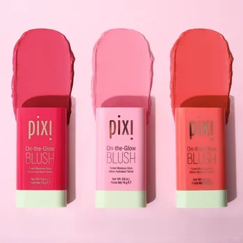 Pixi 메이크업 블러쉬 스틱, 볼 립 틴트, 실키 브라이트닝, 하이드레이팅 블러쉬 스틱, 루즈 블러셔, 화장품 튜브, 매트 컨투어, 3 인 1