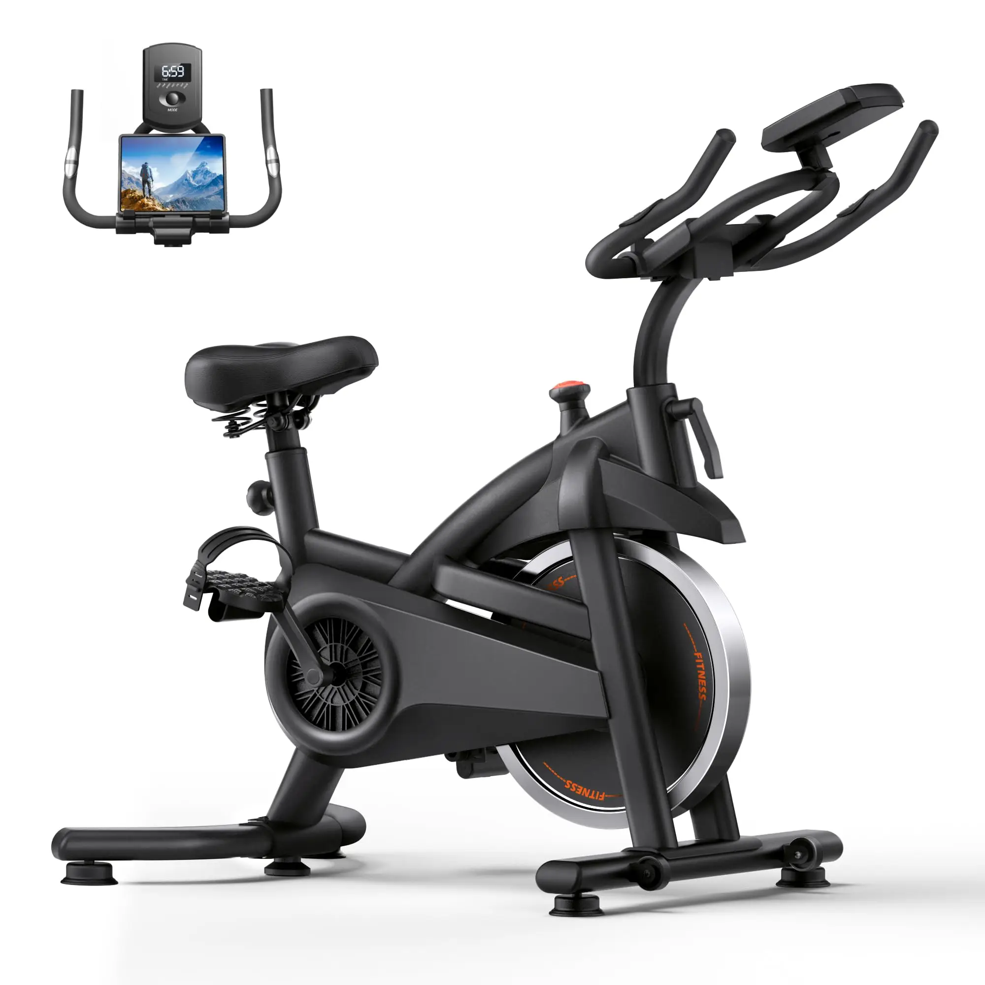 Exercise Bike, 0-100 Resistance, Silent Belt Drive, 300 LBS Weight Capacity