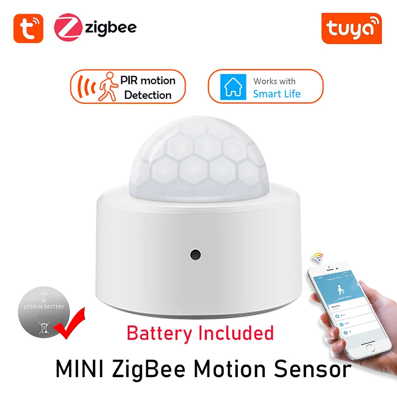 

Tuya Zigbee Smart PIR Motion Sensor Movement Human Body Infrared Detector Security Alarm Sensor Works With google home assistant