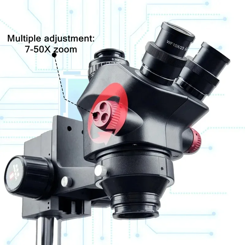 

Тринокулярный микроскоп YCS 7050X, непрерывный объектив Zoon для материнской платы мобильного телефона, инструмент для проверки пайки и ремонта