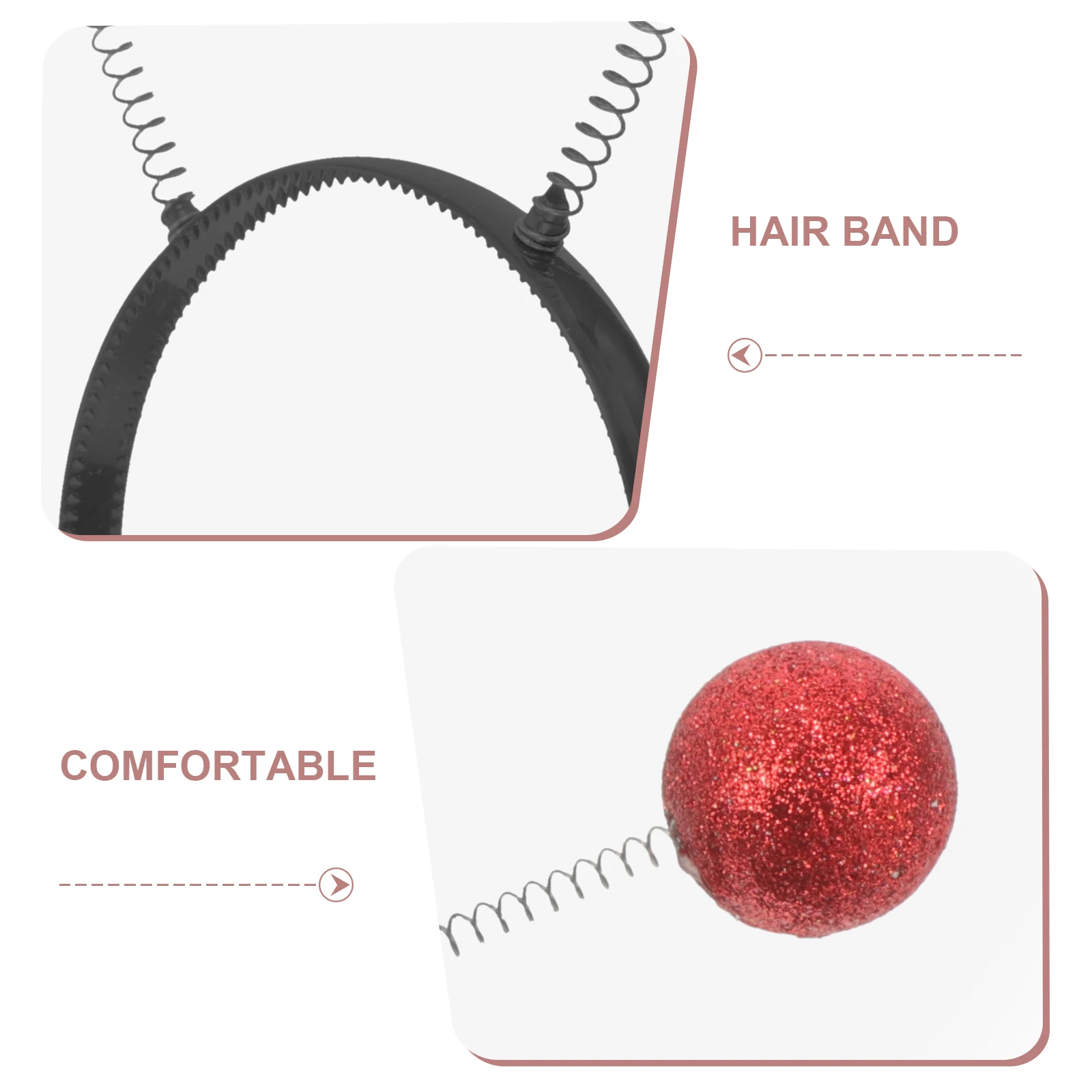 

6 Pcs Foam Ball Headband Red Christmas Decor Hair Hoop Tennis Party Headdress for Headwear Miss