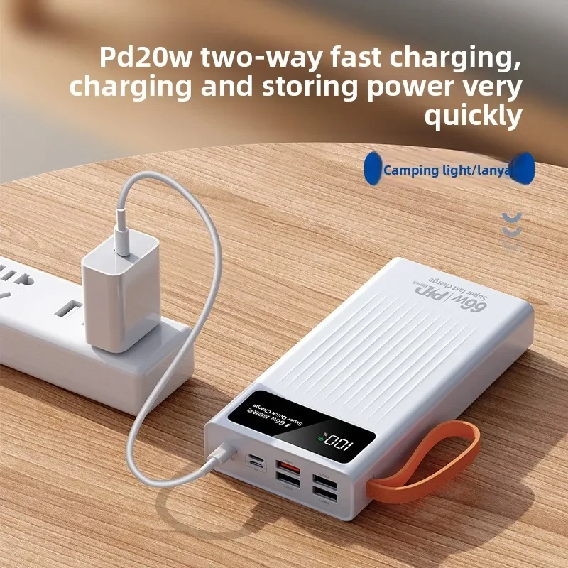 

НОВАЯ новая модель 30000 мАч с кабелем для передачи данных, походная лампа со шнурком, мобильный источник питания для IPhone Xiaomi Samsung