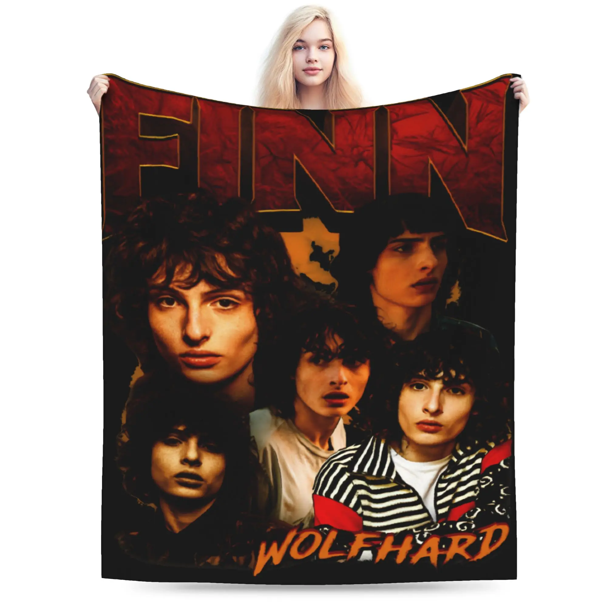 Finn Wolfhard Soft Warm Blankets Singer Boy Girl Plush Throw Blanket Print Outdoor Flannel Bedspread Sofa Bed Cover