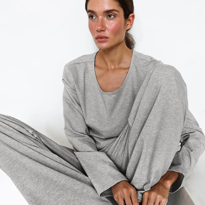 

Pajama Sets New Loose Casual Simple Homewear Women's Long-sleeved Long Pants Comfortable Pajamas Loungewear Sleepwear for Women