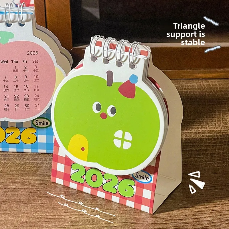 لطيف أبل ميني أجندة مكتبية /رزنامة مكتبية 2026 الإبداعية طالب مخطط سطح المكتب تحقق في زخرفة #3