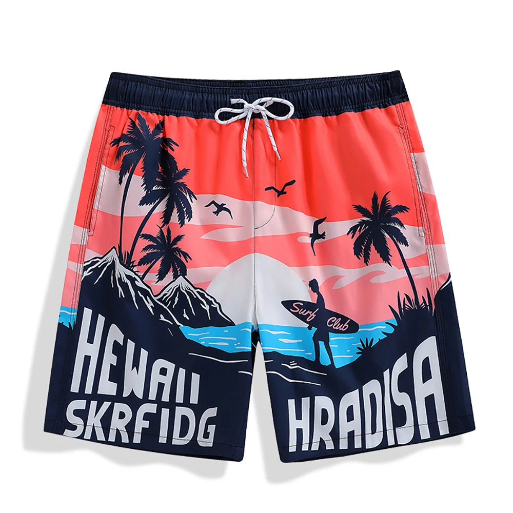 

2025 New Summer Element Men's Beach Shorts Men's Printed Drawstring Waist Board Shorts 3d 3D Printed Breathable Casual Shorts