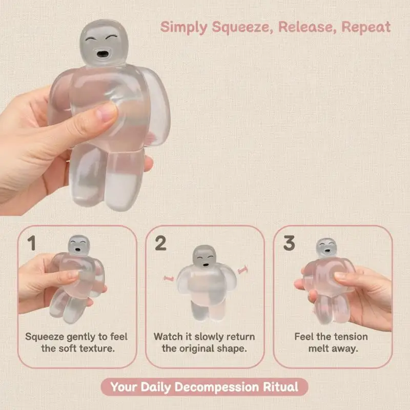 Transparent Jelly Robot Squeeze Toy Soft Slow Rebound Water Sense Toy for Kids Party Game Prizes School Carnival Rewards