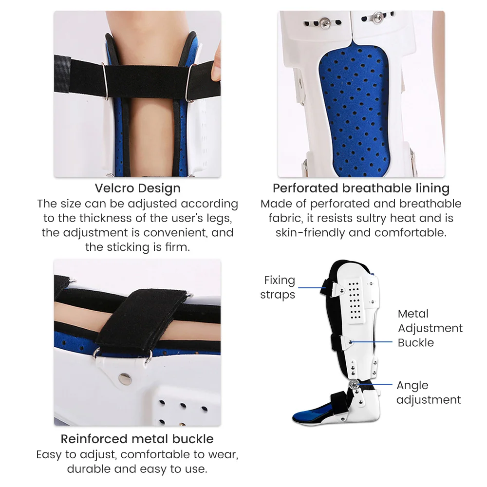 Adjustable Ankle Joint Fixation Support Ankle Fracture Fixation Rehabilitation Breathable Medical Foot Support Corrector Tool