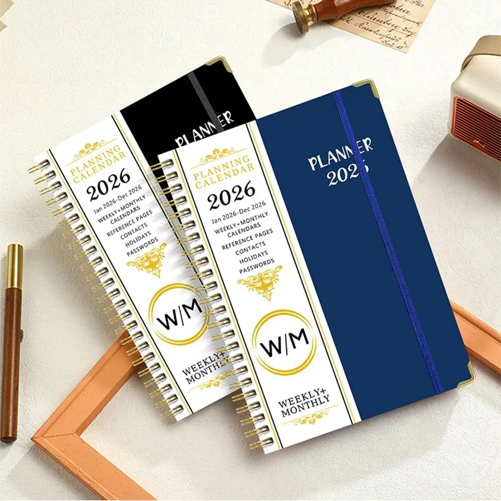 Yearly Schedule 2026 Planner Notebook A5 Size Spiral Binding Office Work Planner Plan Schedule 71 Sheet/142 Pages