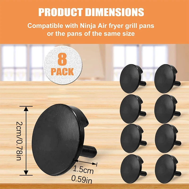 4Pcs Air Fryer Rubber Tips Replacement Cap Cover For Air Fryer Grill Pan Rubber Bumpers Kitchen Tools