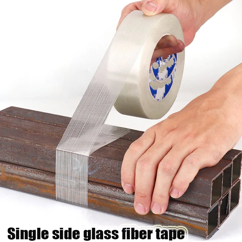 

25-50M/Roll Strong Glass Fiber Tape High Temperature Resistant Non-marking Single Side Stripe Tapes Width15-100mm