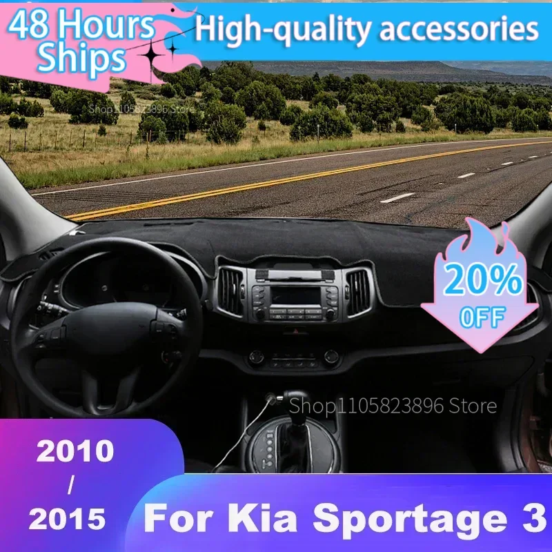 Car Dashboard Cover Avoid Light Pad Instrument Panel Mat Carpets For Kia Sportage R 3 2010 2011 2012 2013 2014 2015 Accessories