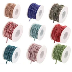 ss4-ss12 1yard colors Glass Rhinestone Cup Chain Glitter Crystal Rhinestone Trim For for Sewing Dress