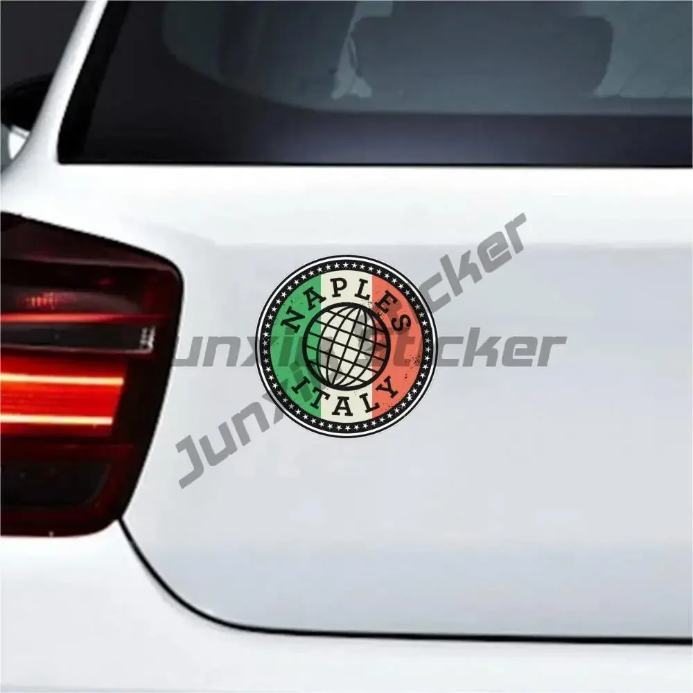 Naples Italian Flag Travel Garbage Stamp Car Bumper Sticker Decal Laptop Van Trucks Motorcycle Bumper Window Any Smooth