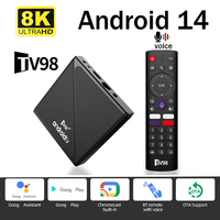 TV98 ATV PRO TV Box Android 2GB 16GB BT 5.0 Smart IPTV BOX Allwinner H313 Quad Core Android 14 WiFi 4G 5G Voice remote top box