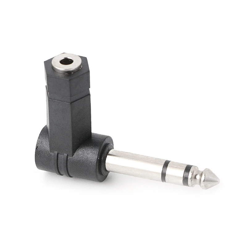 

3.5mm Female Jack to 6.35mm Male Stereo Jack Right Angled Plug Headphone Adapter Wholesale