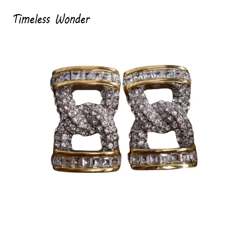 

Timeless Wonder Fancy Zircon Horse Shoe Buckle Stud Earrings for Women Designer Jewelry Punk Luxury Rare Top Cute Neat 1370