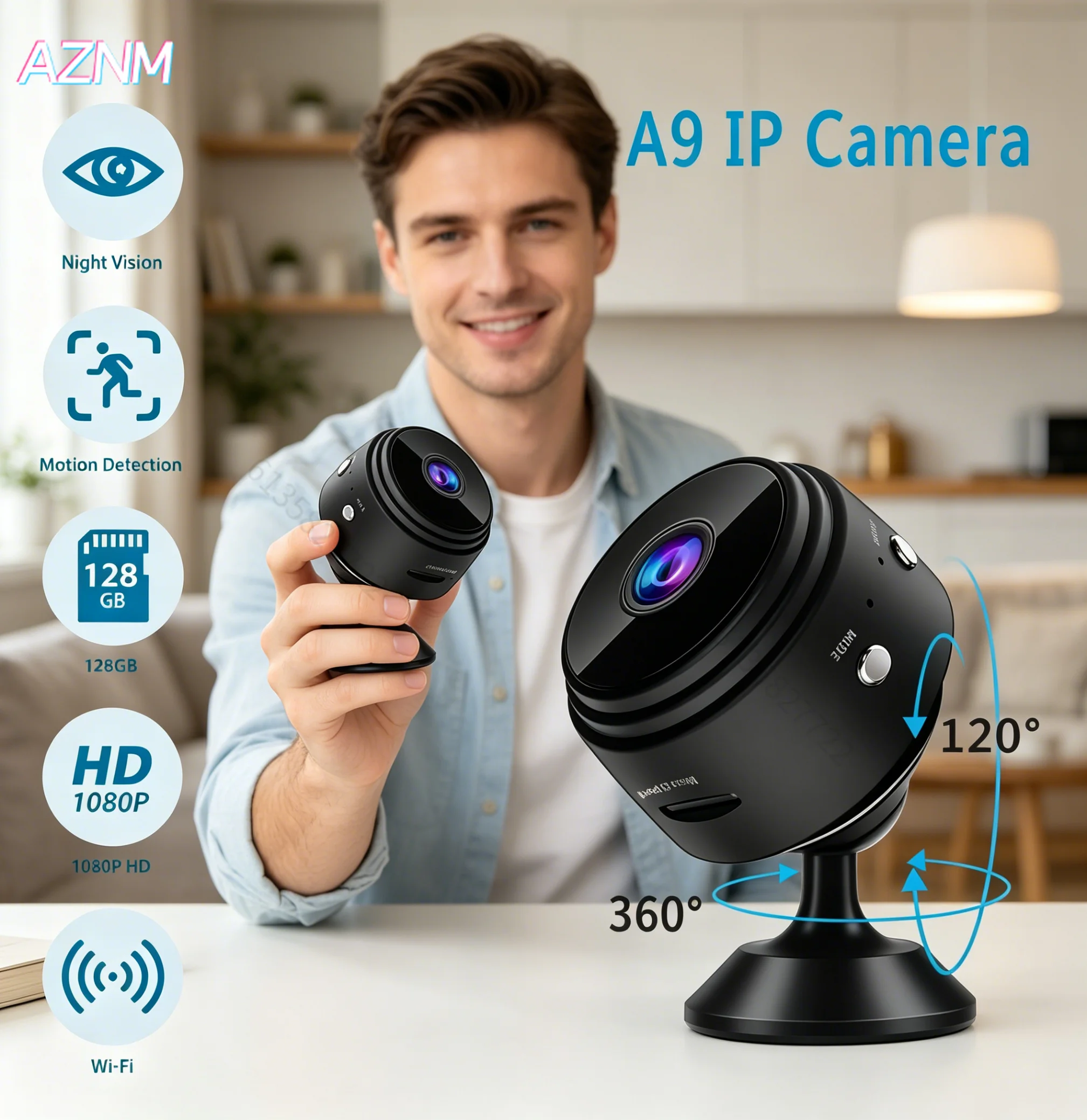 Mini Cámara A9 1080P, Cámara IP Inteligente para Seguridad del Hogar, Visión Nocturna, Magnética, Inalámbrica, Mini Videocámara, Cámaras de Vigilancia WiFi, Cámaras IP