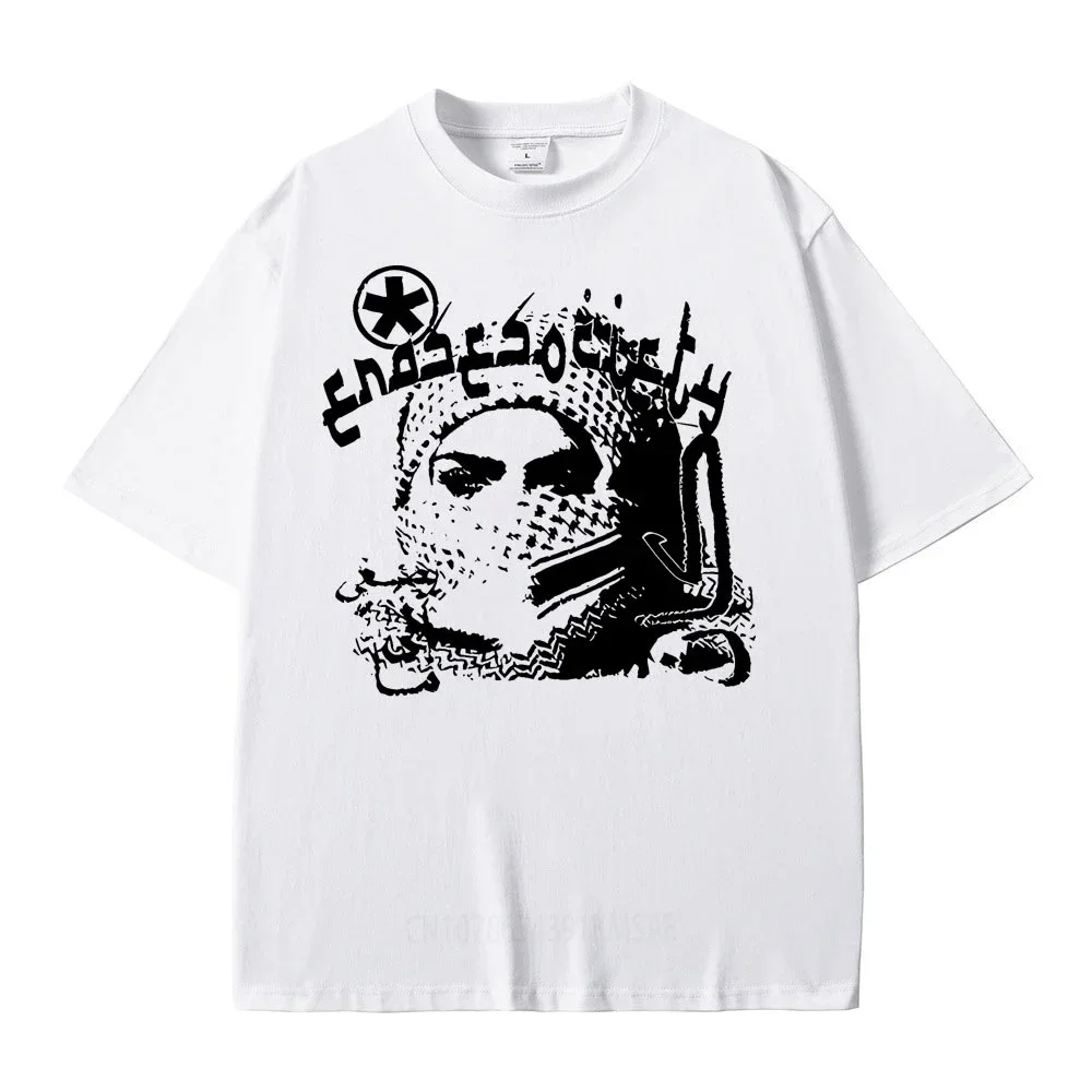 

Men's summer 100% pure cotton round-neck hip-hop street T-shirt, loose, breathable, fashionable and casual top T-shirt