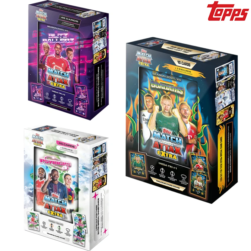 

Topps UCC Match Attax Extra 2026 Mega Tin Box Psykicks Blitzballers Goliaths signature Collection card