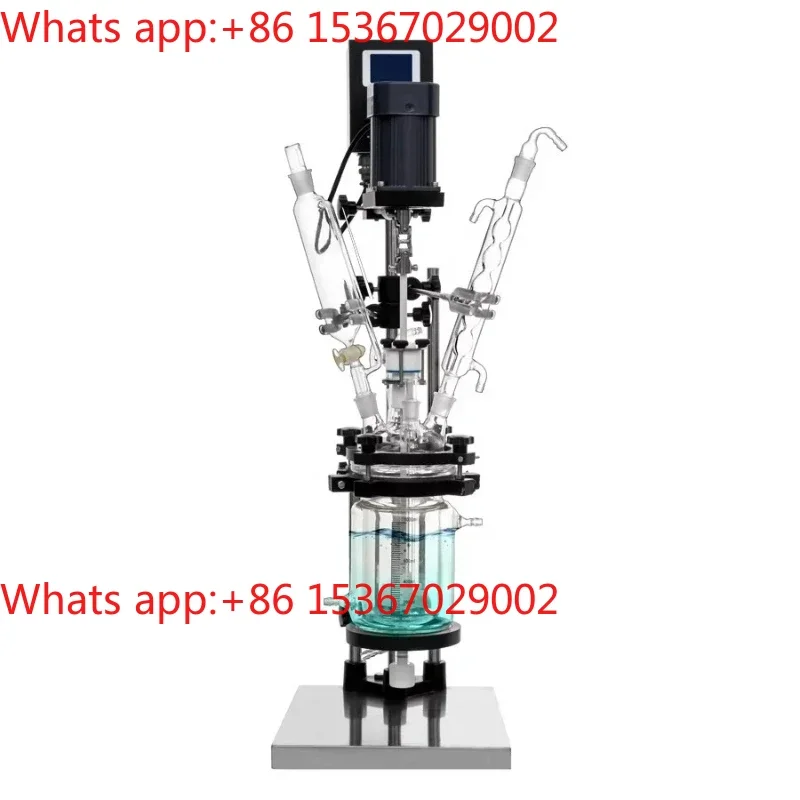 High Temperature Double Layer 1L Chemical Lab Vacuum Mixing Reaction Vessel Jacketed Glass Reactor