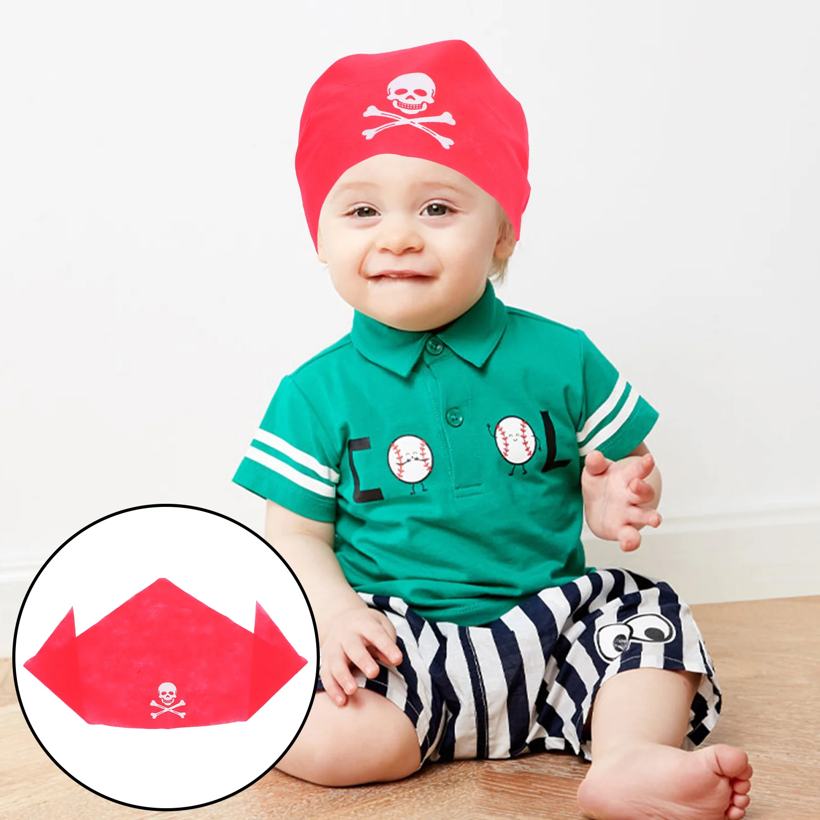 طقم حجاب قرصان مكون من قطعتين بتصميم واقعي ناعم لحفلات الهالوين وحفلات الكرنفال وإكسسوارات الأزياء للبالغين #1