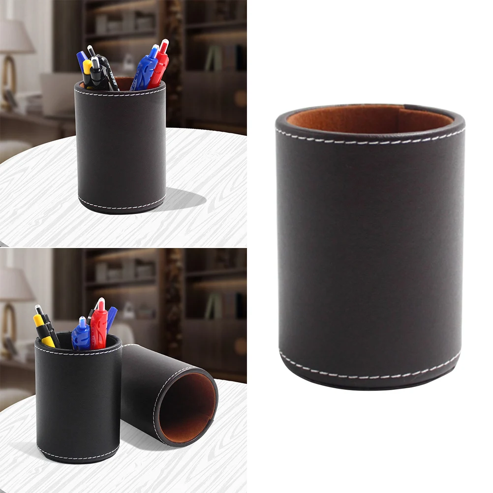 

PU pen holder desktop pen holder pencil container PU pen holder PU pen holder for desk