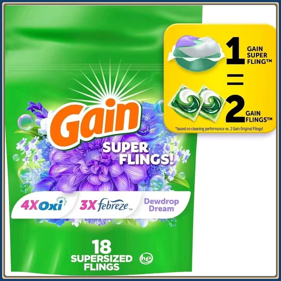 

Суперразмерные пакеты для стирки 18 карат, аромат Dewdrop Dream для больших нагрузок. Превосходная свежесть и удобство для занятых семей