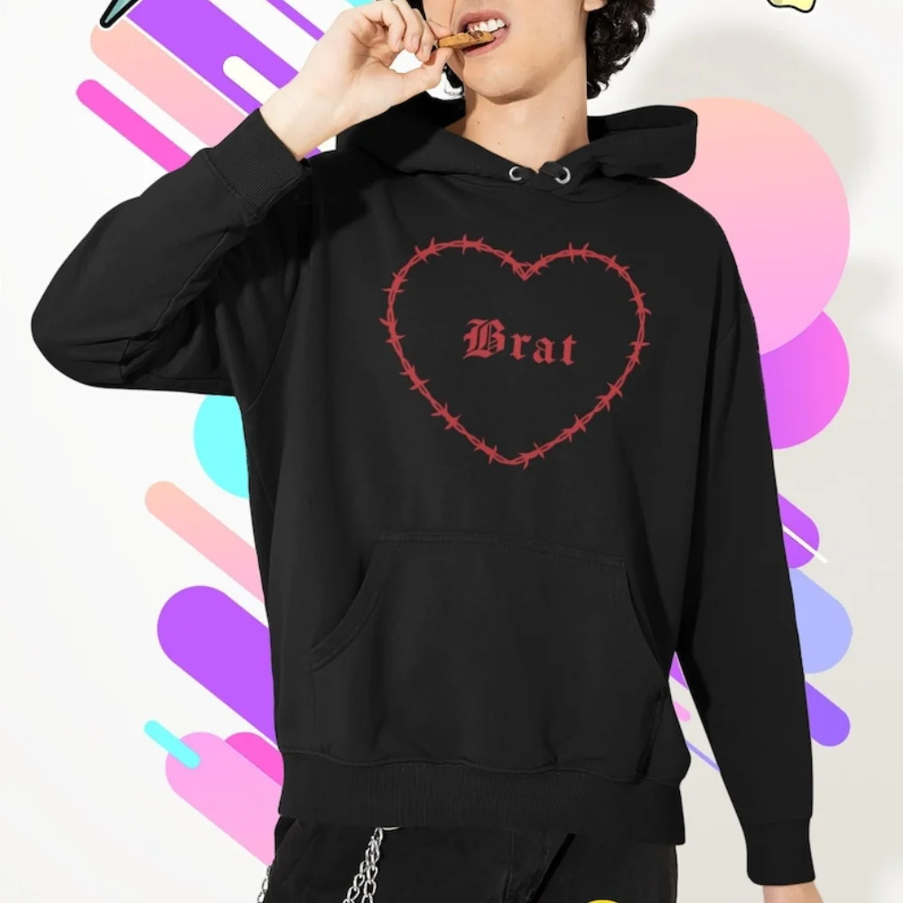 

Barbed Wire Heart Hoodie Brat Hoodie 90s Soft Grunge Clothing Aesthetic Clothing Tumblr Tops Punk Edgy Gothic Tracksuit Men