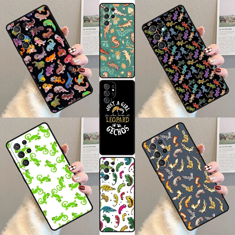 

Lizards Geckos Phone Case For Samsung Galaxy S25 S23 S30 S21 S20 FE S24 S22 Ultra Note 10 20 Plus Silicone Cover lite