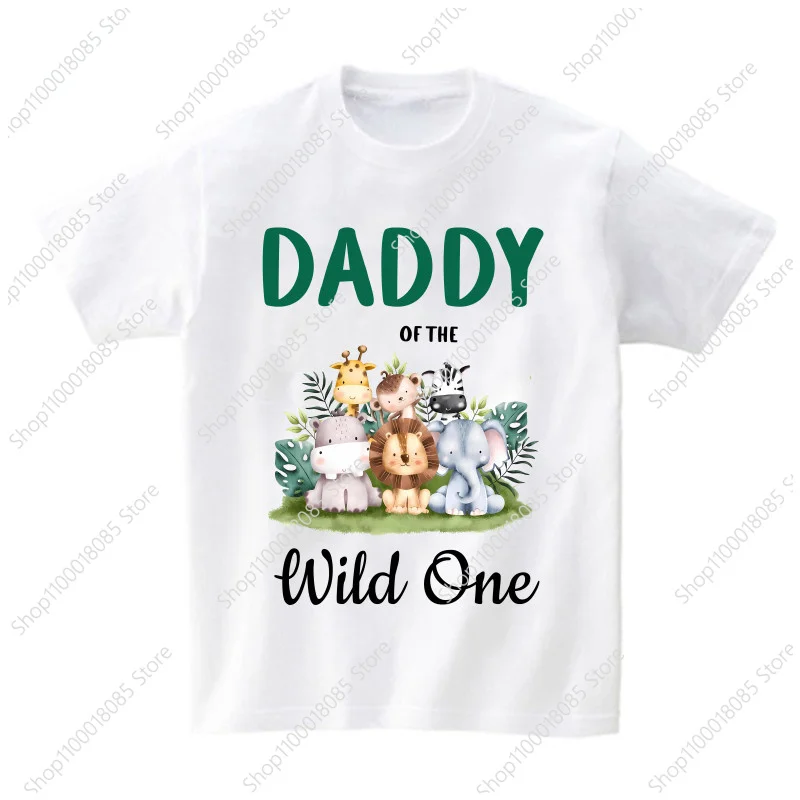 Family Matching Zoo Animal Party Birthday Tshirt Wild One Clothes Kids Boy Shirt Party Girls TShirt Children Outfit Custom Name