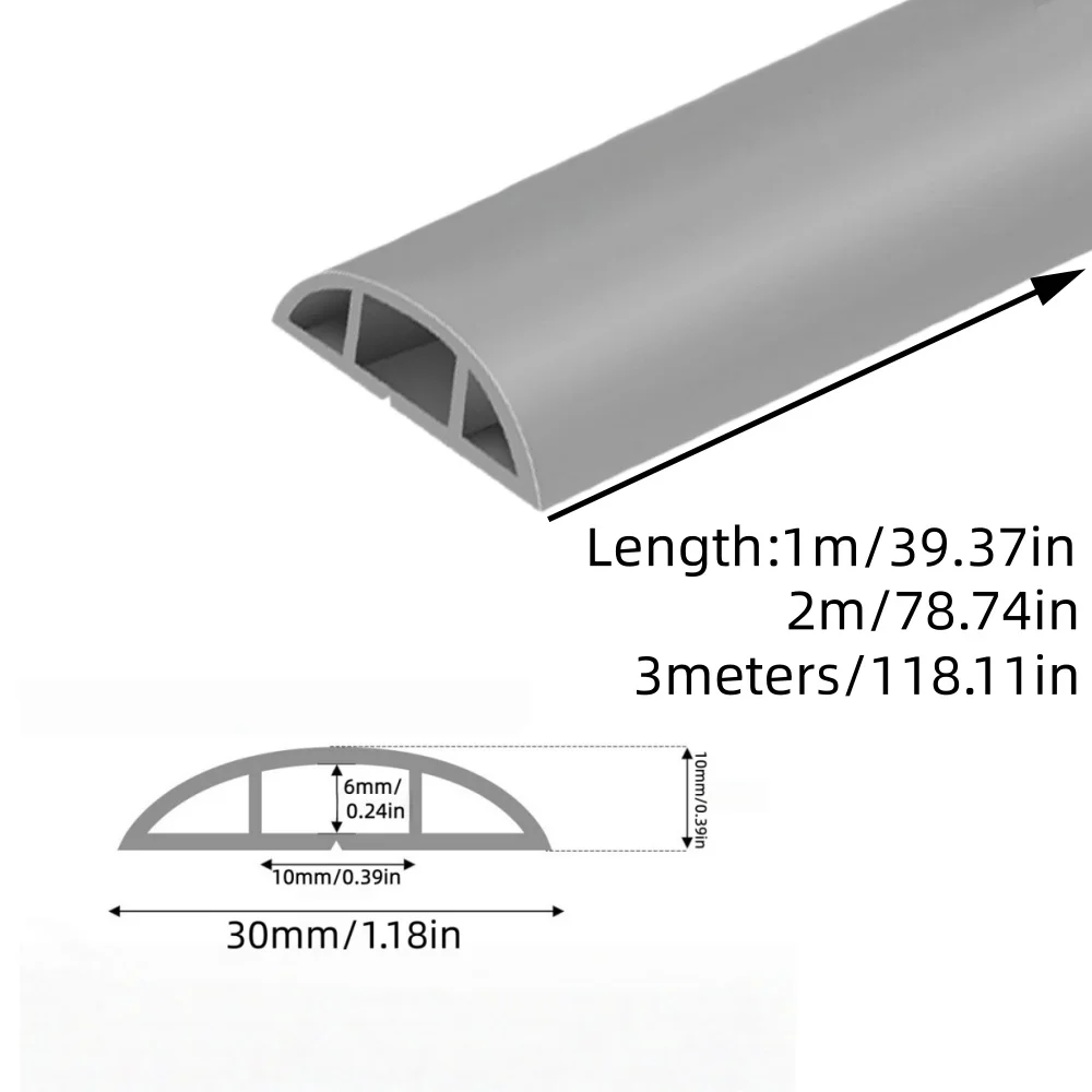 1PC Power Cable Protector Floor Cord Cover Extension Wiring Duct Protector Anti-extrusion Electric Wire Slot Wire
