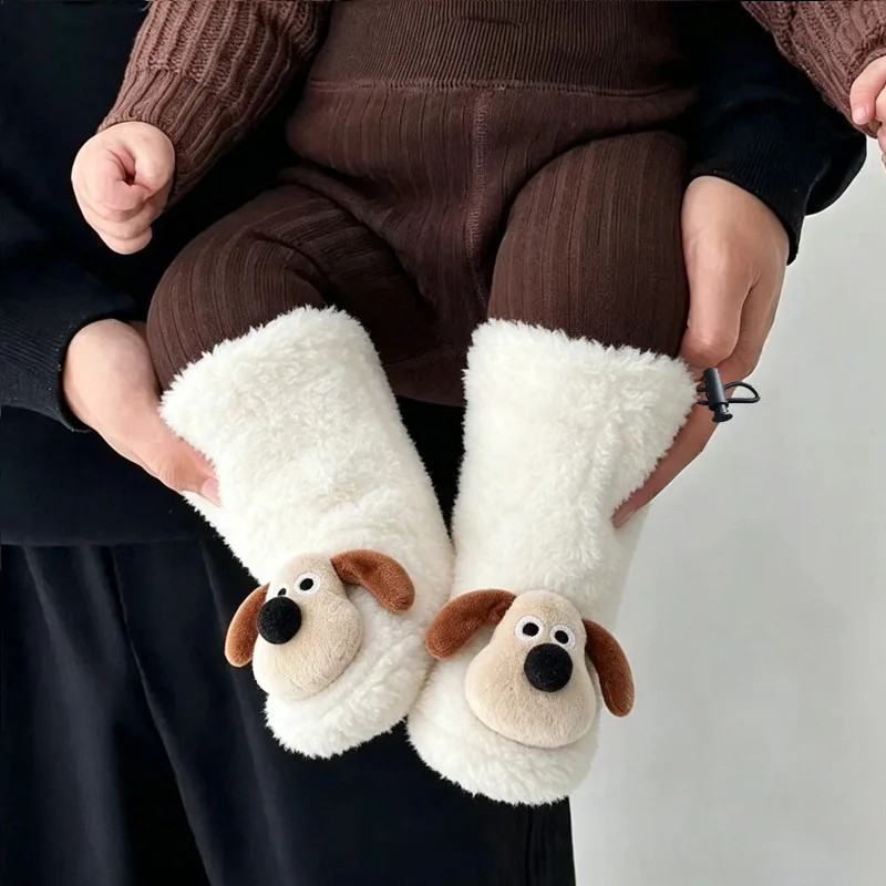 New Winter Baby Cute Dog Socks Thick Warm Long Socks for Toddler Autumn Winter Plush New Born Anti-Slip Socks Baby Christmas Gif