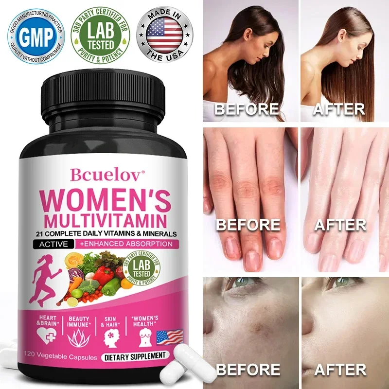 Bcuelov - Women\'s Multivitamin Supplement with Biotin for Joint, Hair, Skin, Nail, Brain, Heart, Immune and Overall Health