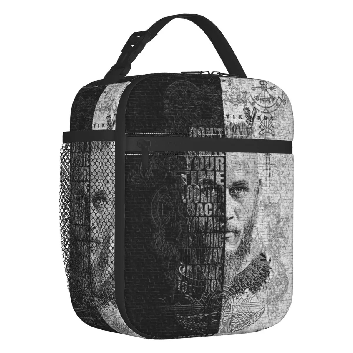 

Vikings Quotes By Ragnar Lothbrok Insulated Lunch Bag Women Portable Norse Valhalla Warrior Cooler Thermal Lunch Box Kids School