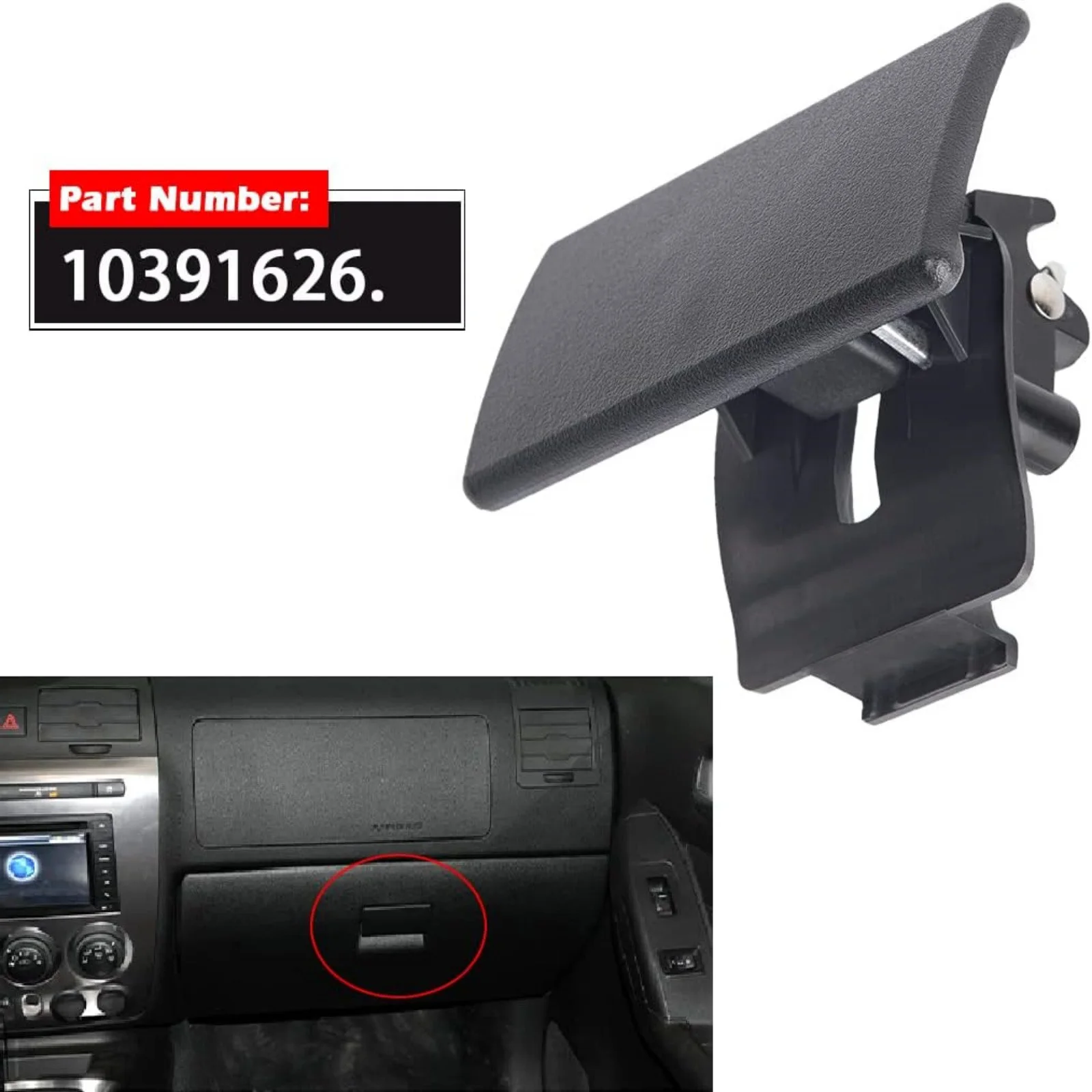 Glove Box Latch Handle for Chevy Colorado GMC Canyon Hummer H3 H3T ABS Plastic Latch Replaces 10391626 10391625 15818676