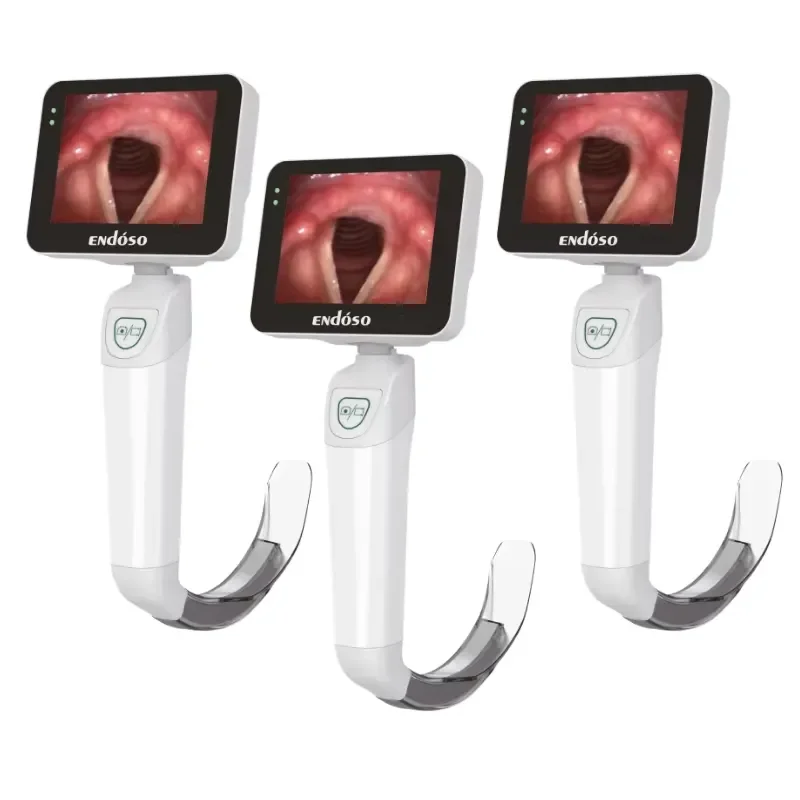 ENDOSO CE Approved 3.5 LCD Handheld Disposable Video Laryngosco with Blades for Intubation