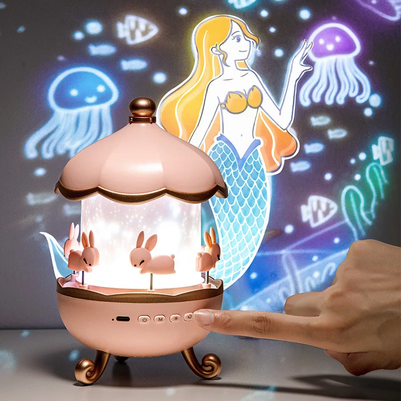 Night Light Projection Ambient Light Creative Music Box