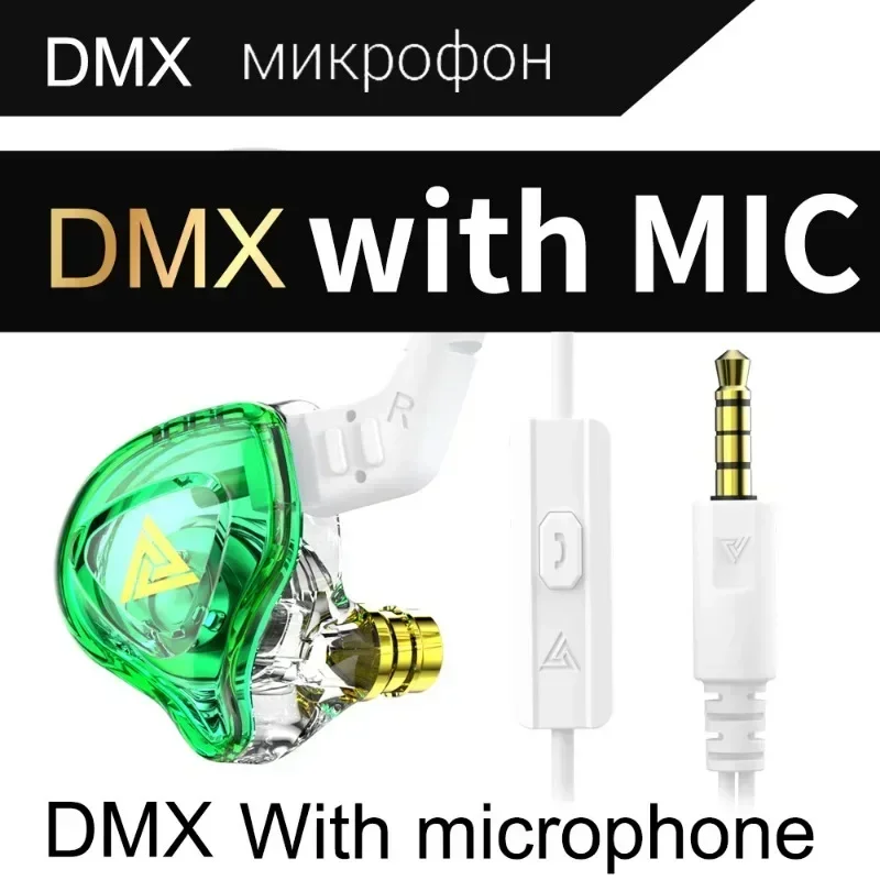 QKZ AK6 DMX HiFi Wired Headphone In Ear Dynamic Mega Bass Stereo Earphone Cellphone Headset for Xiaomi PC Gaming Headset