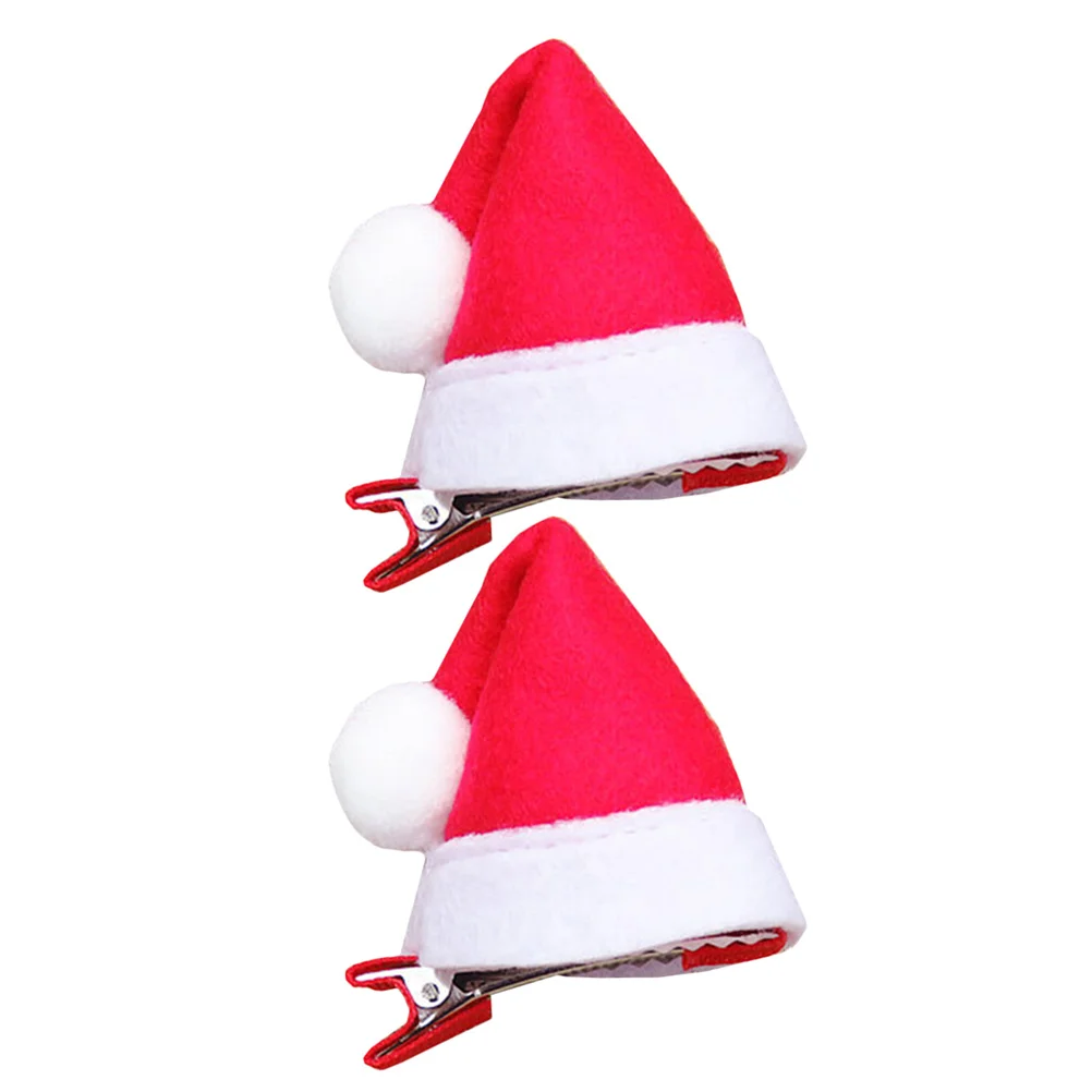 

2Pcs Mini Santa Hat Hair Clips Cute Christmas Hair Accessories for Women and Girls Holiday Party Hairpins Xmas Gift