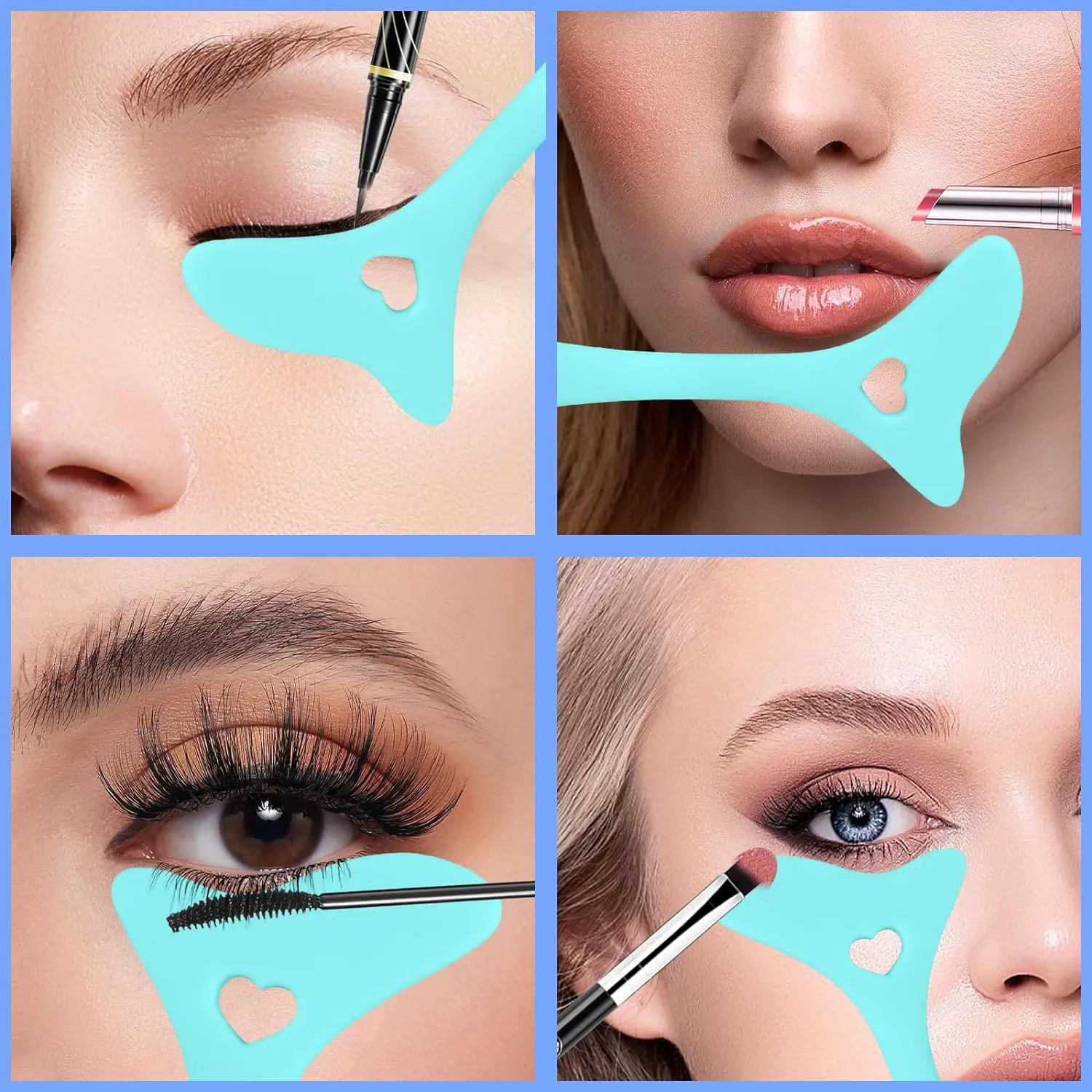 4Pcs Set Multifunctional Eye Makeup Template Eyeliner Eye Shadow Eye Makeup Aid Tool For Women