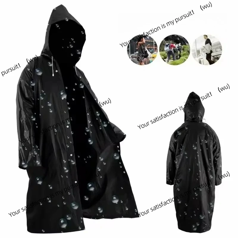 High Quality 1piece 145*68CM Unisex Raincoat Thickened Raincoat Women Waterproof Men Black Camping Waterproof Rainwear Suit