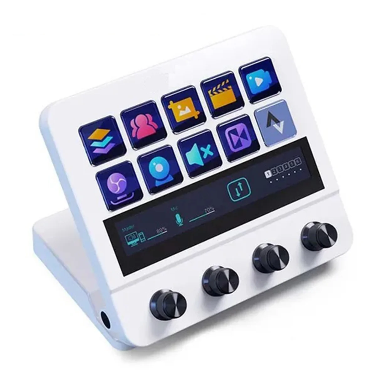 Mbox N4 Stream Deck Stand - Touch Strip 10 - Key Keyboard in White -Y18A