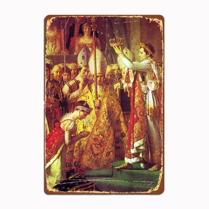 

Coronation of Napoleon I Poster Art Prints on Metal Tin Signs Plaque Signs for Room Home Wall Decor Aesthetics Retro Living