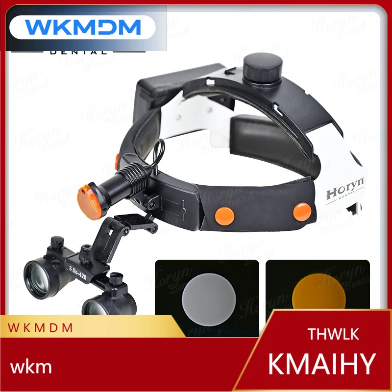 

Adjustable 5W LED de ntal Headlight with Binocular Magnifier Ideal for de ntal Lab Surgical Procedures