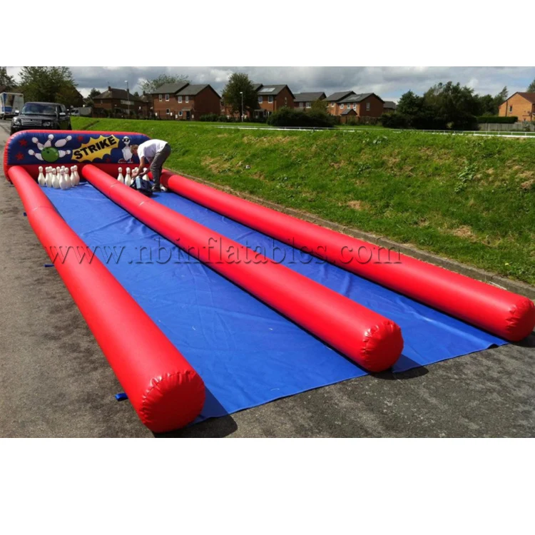 

Factory Price Inflatable Bowling Pin Lanes Giant Inflatable Bowling Set Alley Sport Games